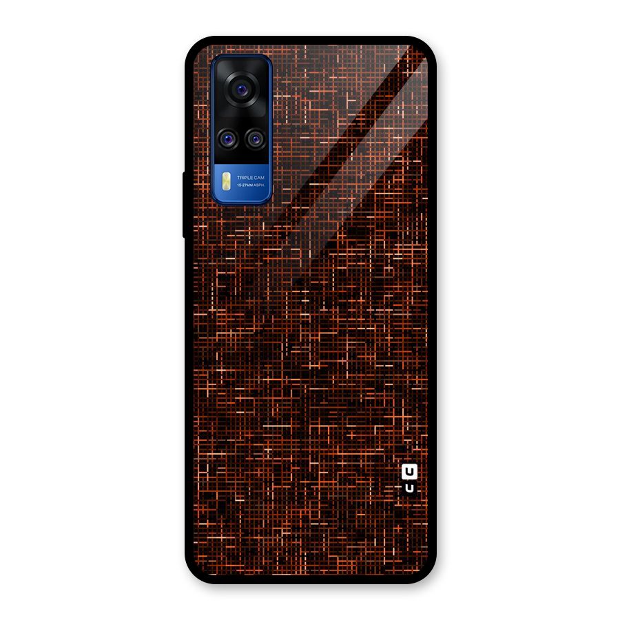 Criss Cross Brownred Pattern Glass Back Case for Vivo Y31