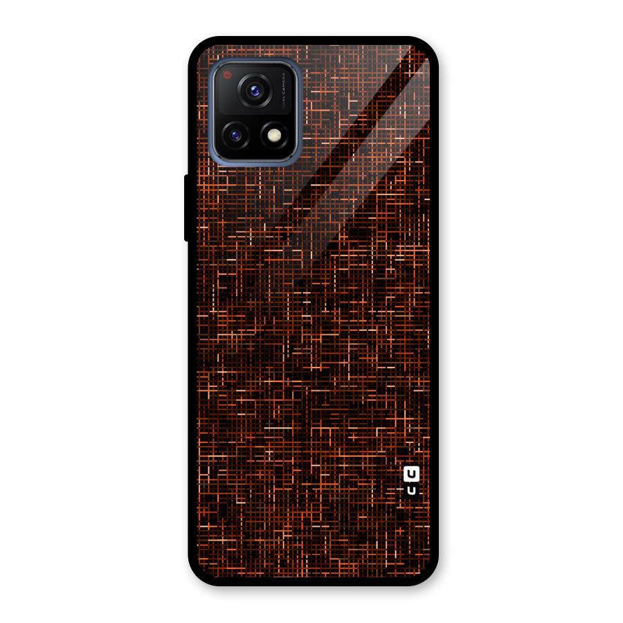 Criss Cross Brownred Pattern Glass Back Case for Vivo Y72 5G