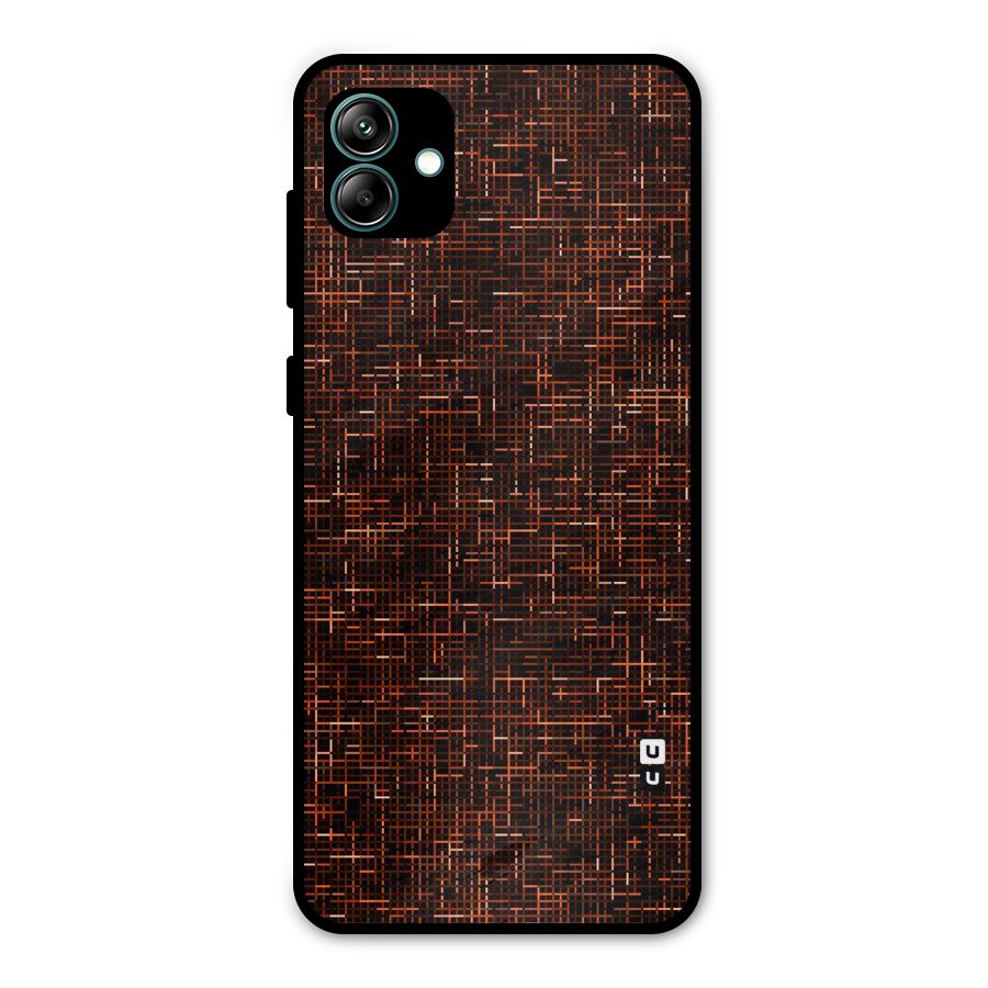 Criss Cross Brownred Pattern Metal Back Case for Galaxy A04