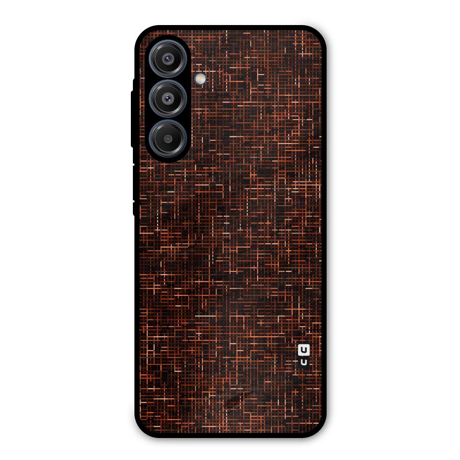 Criss Cross Brownred Pattern Metal Back Case for Galaxy A16 5G