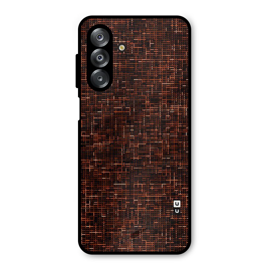Criss Cross Brownred Pattern Metal Back Case for Galaxy A26