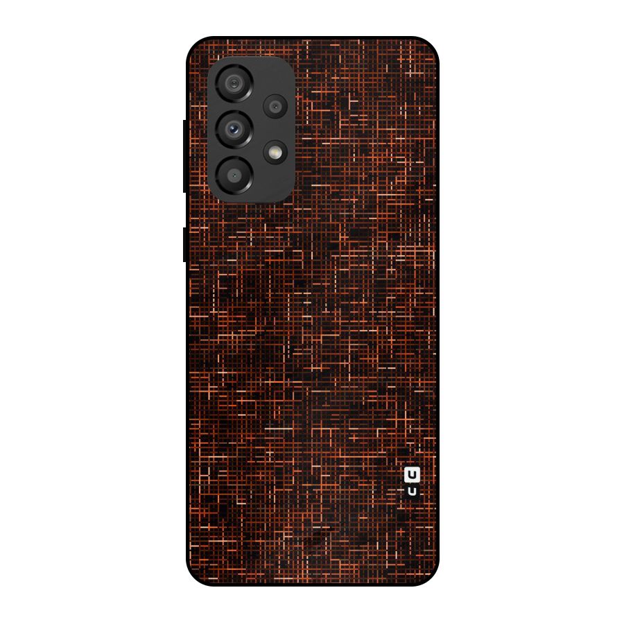 Criss Cross Brownred Pattern Metal Back Case for Galaxy A33 5G