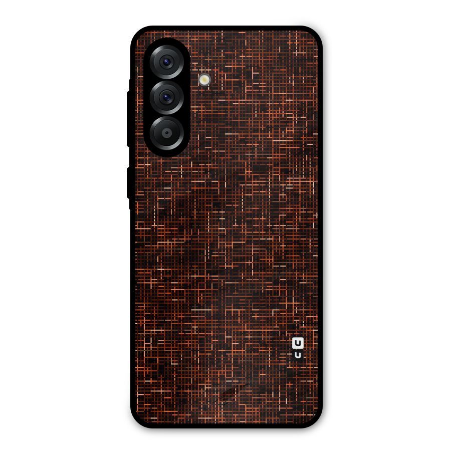 Criss Cross Brownred Pattern Metal Back Case for Galaxy A36