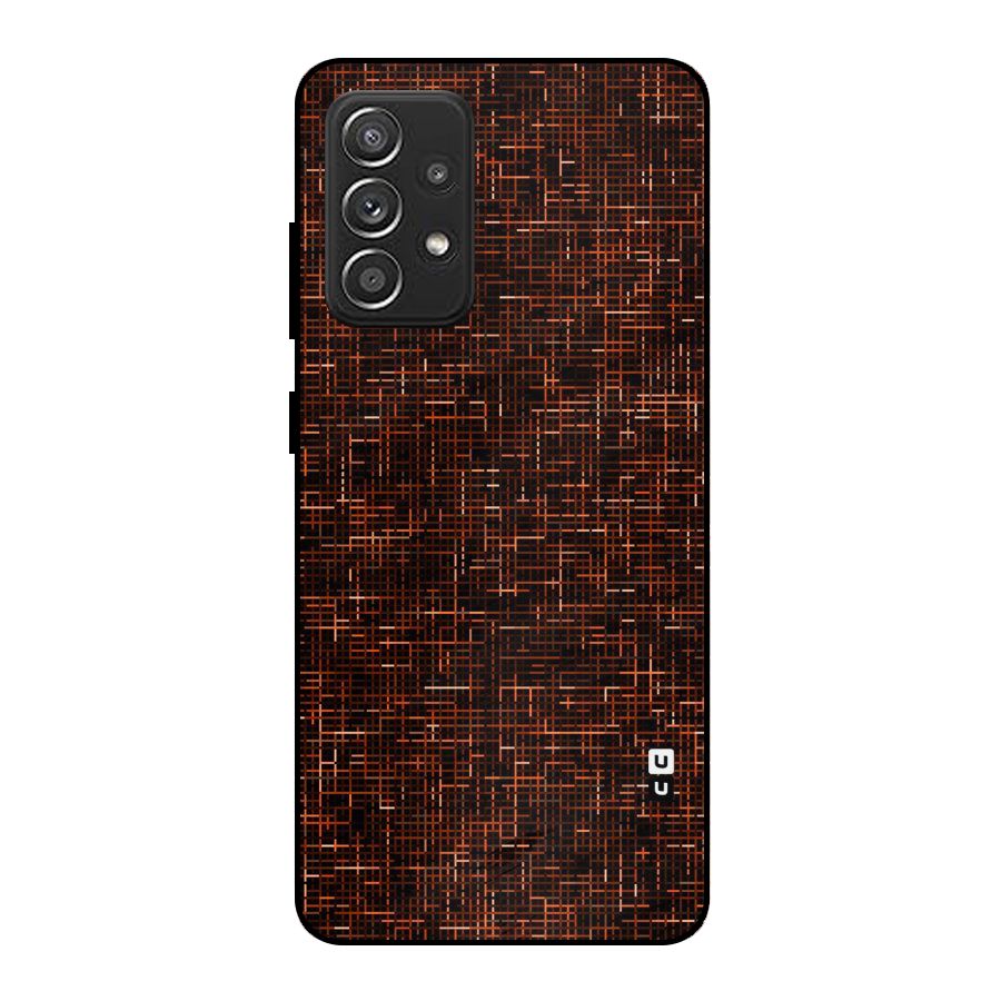 Criss Cross Brownred Pattern Metal Back Case for Galaxy A52s 5G