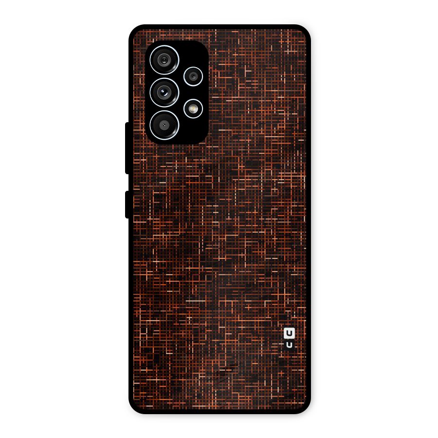 Criss Cross Brownred Pattern Metal Back Case for Galaxy A53 5G
