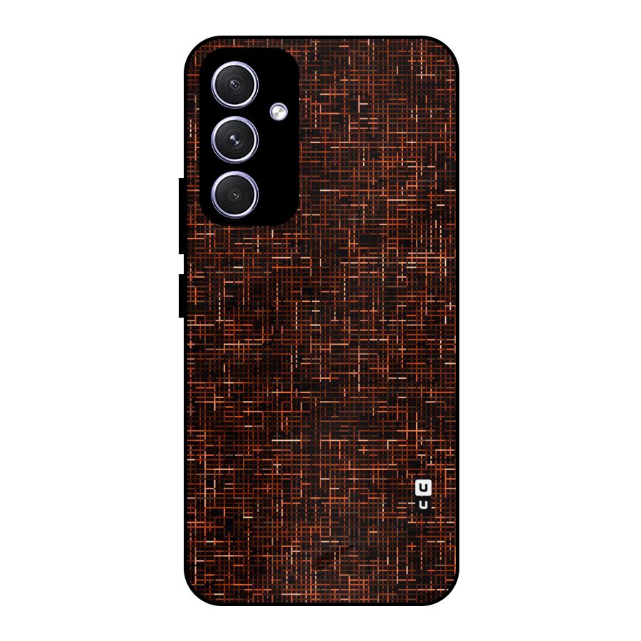Criss Cross Brownred Pattern Metal Back Case for Galaxy A54