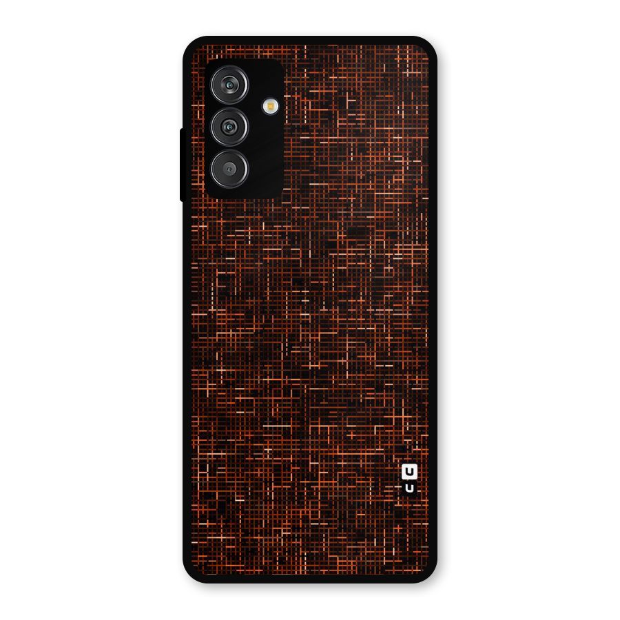 Criss Cross Brownred Pattern Metal Back Case for Galaxy F13