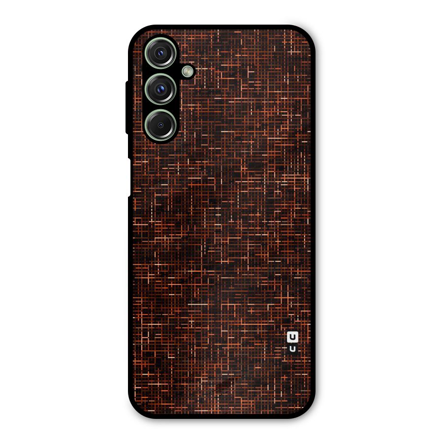 Criss Cross Brownred Pattern Metal Back Case for Galaxy F34