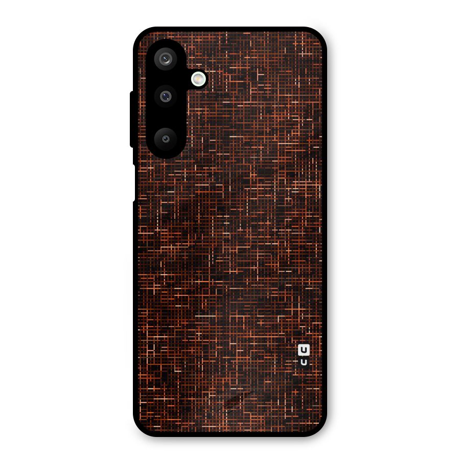 Criss Cross Brownred Pattern Metal Back Case for Galaxy M16