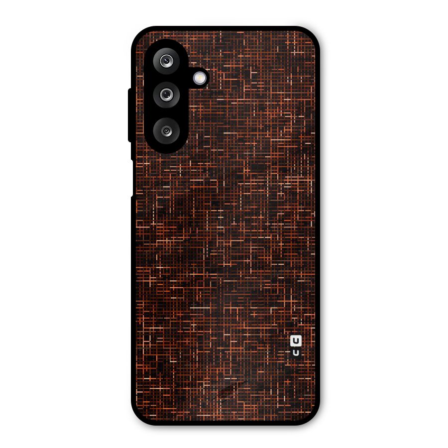 Criss Cross Brownred Pattern Metal Back Case for Galaxy M36