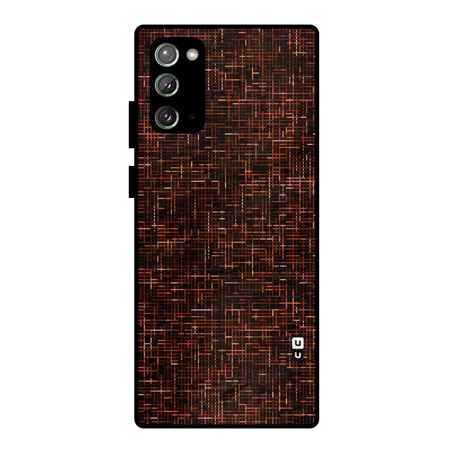 Criss Cross Brownred Pattern Metal Back Case for Galaxy Note 20