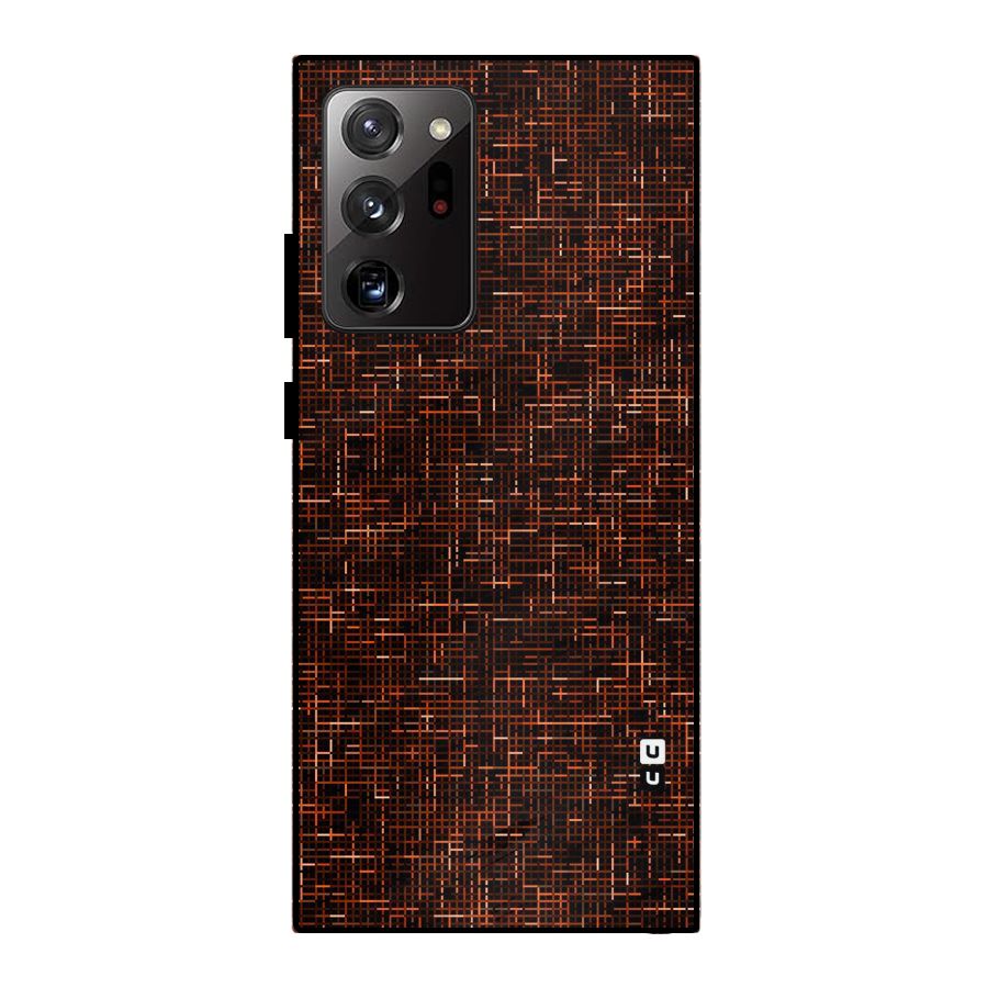 Criss Cross Brownred Pattern Metal Back Case for Galaxy Note 20 Ultra
