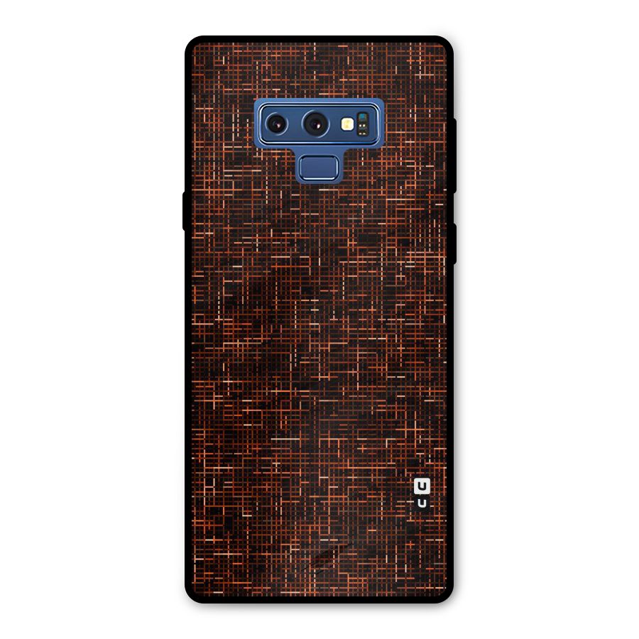 Criss Cross Brownred Pattern Metal Back Case for Galaxy Note 9