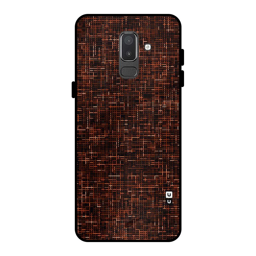 Criss Cross Brownred Pattern Metal Back Case for Galaxy On8 (2018)