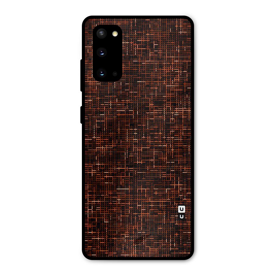 Criss Cross Brownred Pattern Metal Back Case for Galaxy S20