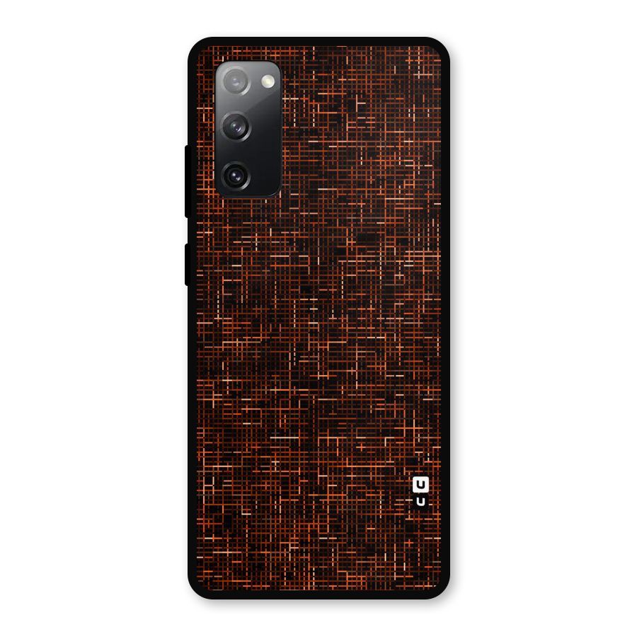 Criss Cross Brownred Pattern Metal Back Case for Galaxy S20 FE 5G