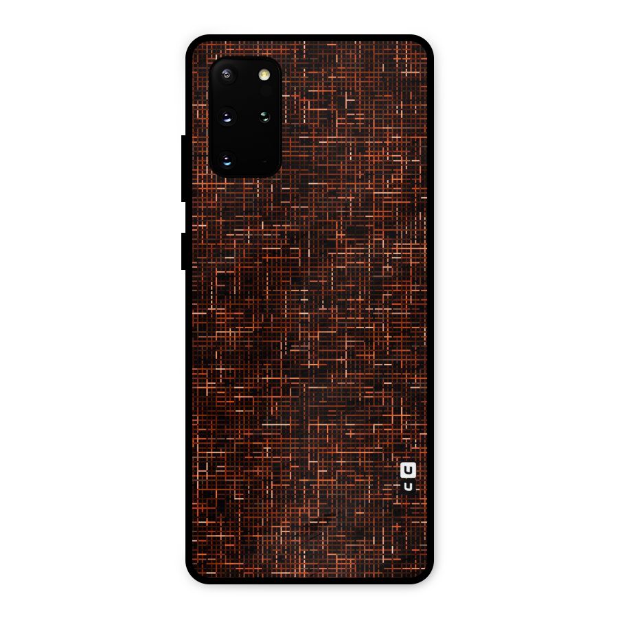 Criss Cross Brownred Pattern Metal Back Case for Galaxy S20 Plus