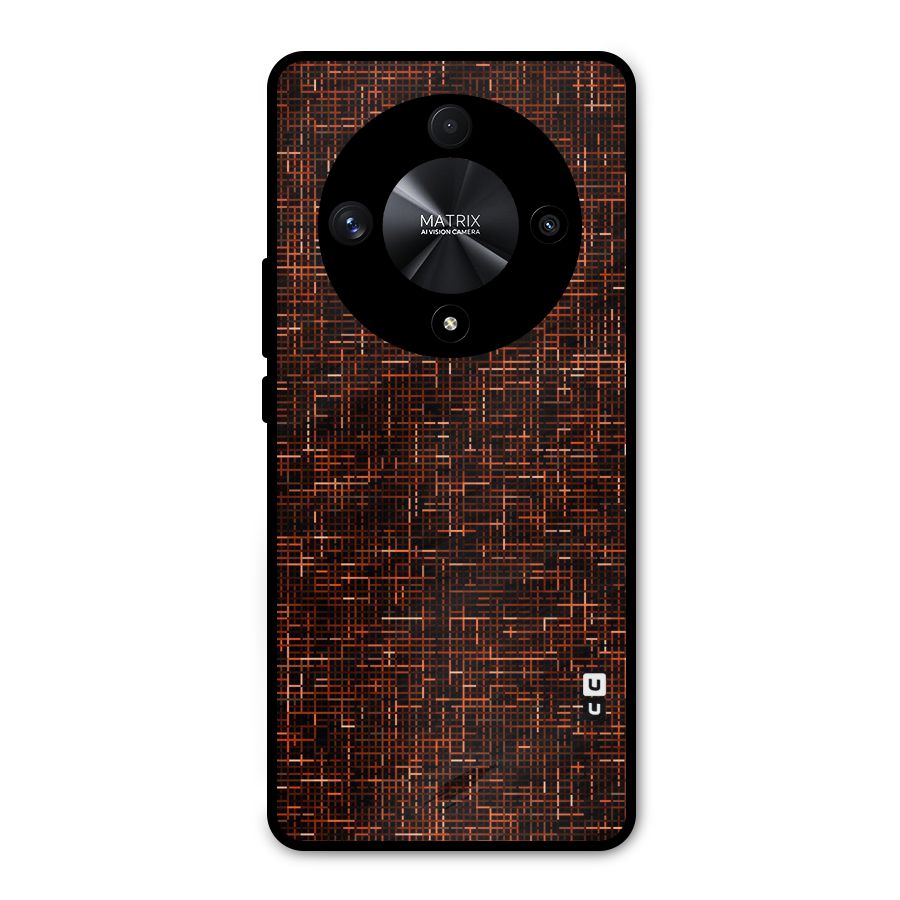 Criss Cross Brownred Pattern Metal Back Case for Honor X9b