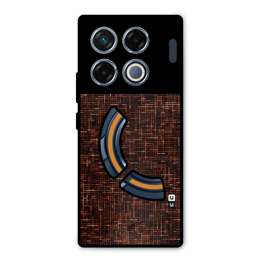 Criss Cross Brownred Pattern Metal Back Case for Infinix GT 20 Pro