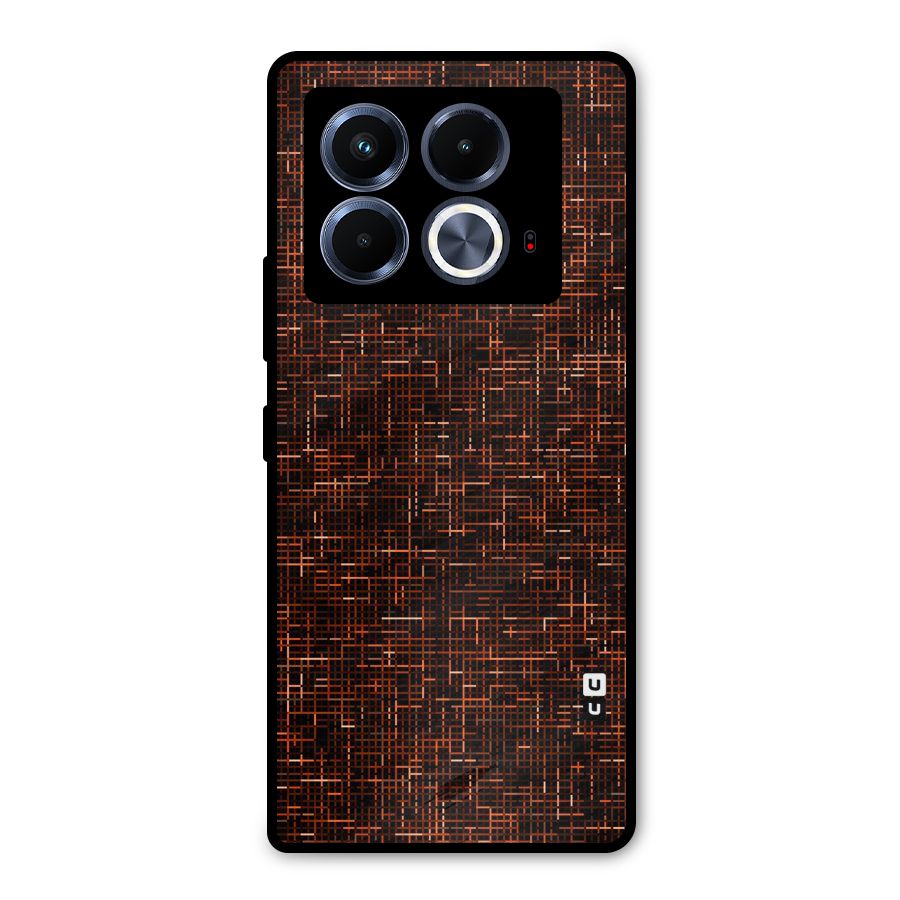 Criss Cross Brownred Pattern Metal Back Case for Infinix Note 40 5G