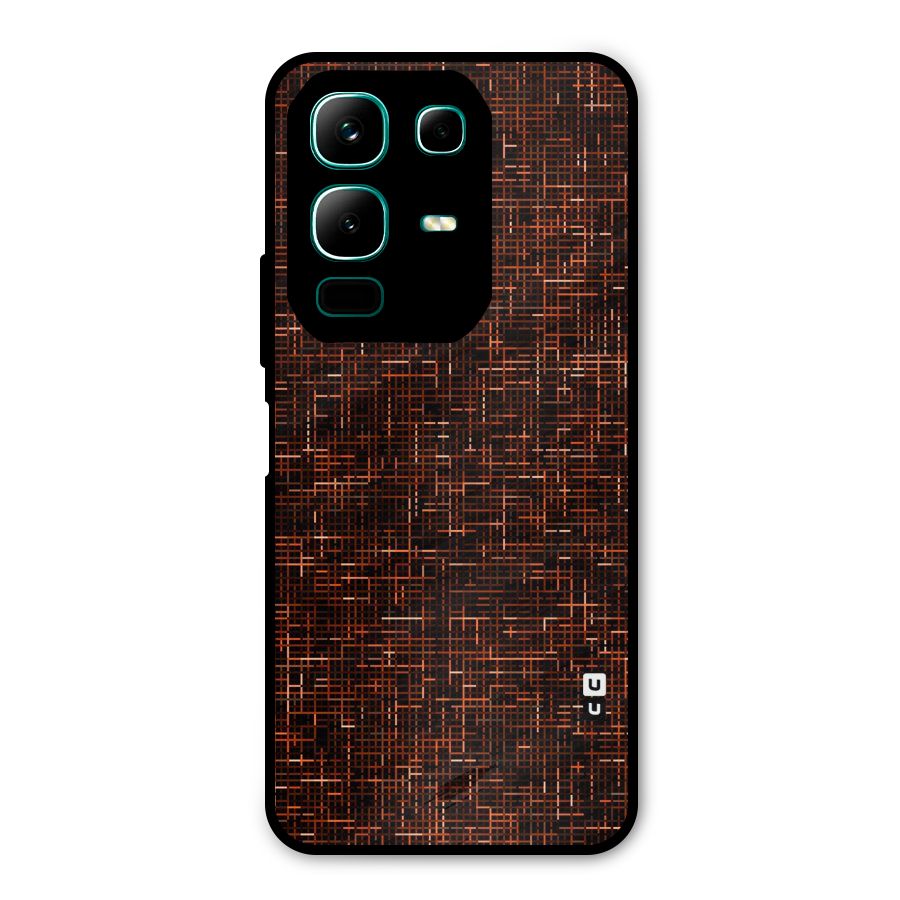 Criss Cross Brownred Pattern Metal Back Case for Infinix Note 50x