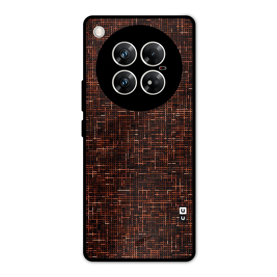 Criss Cross Brownred Pattern Metal Back Case for Infinix Zero 40 5G