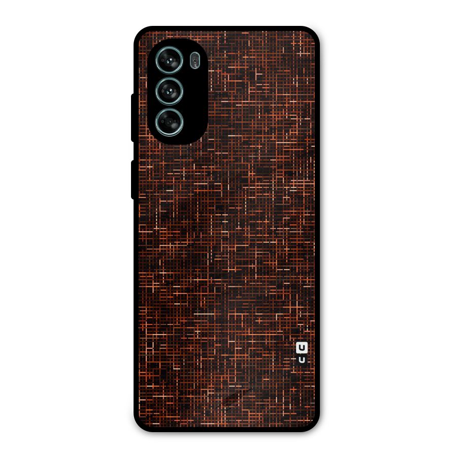 Criss Cross Brownred Pattern Metal Back Case for Moto G62