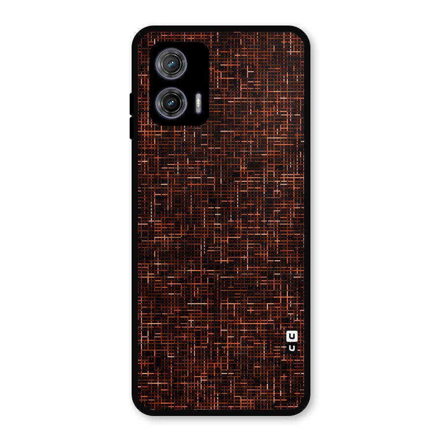 Criss Cross Brownred Pattern Metal Back Case for Moto G73