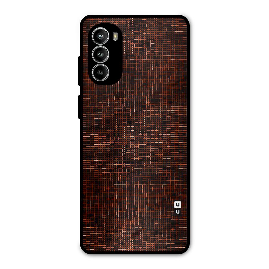 Criss Cross Brownred Pattern Metal Back Case for Moto G82