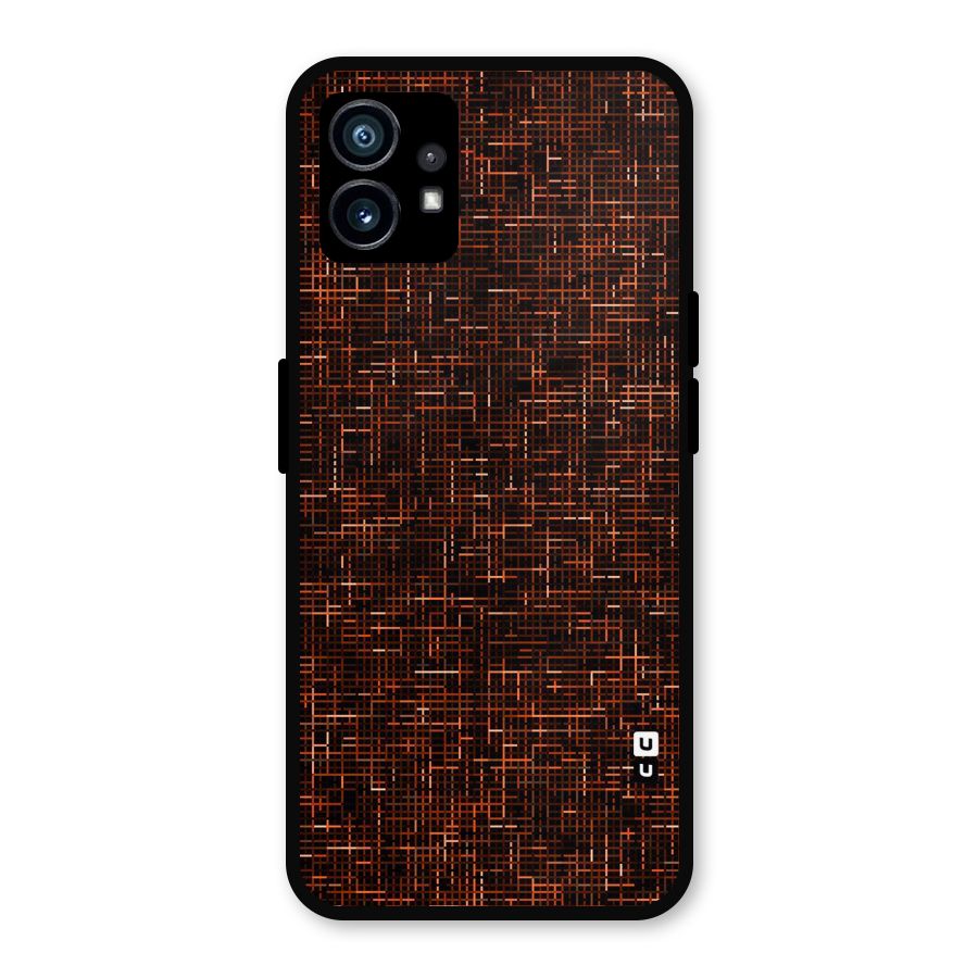 Criss Cross Brownred Pattern Metal Back Case for Nothing Phone 1