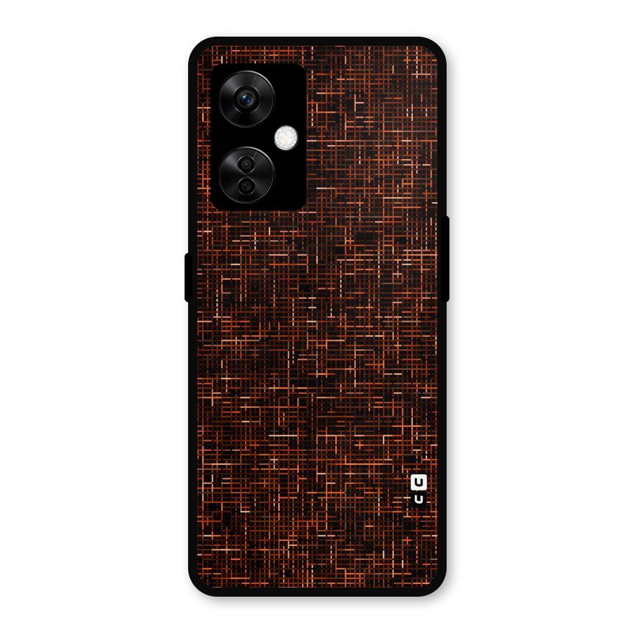 Criss Cross Brownred Pattern Metal Back Case for OnePlus Nord CE 3 Lite