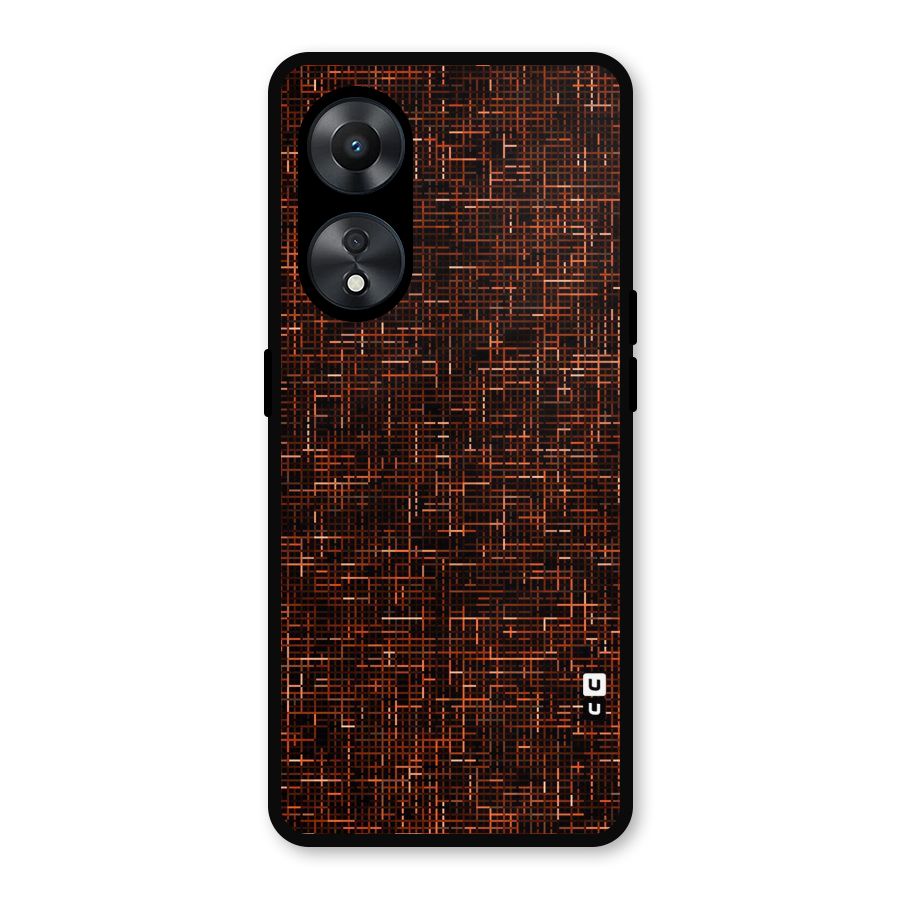 Criss Cross Brownred Pattern Metal Back Case for Oppo A78