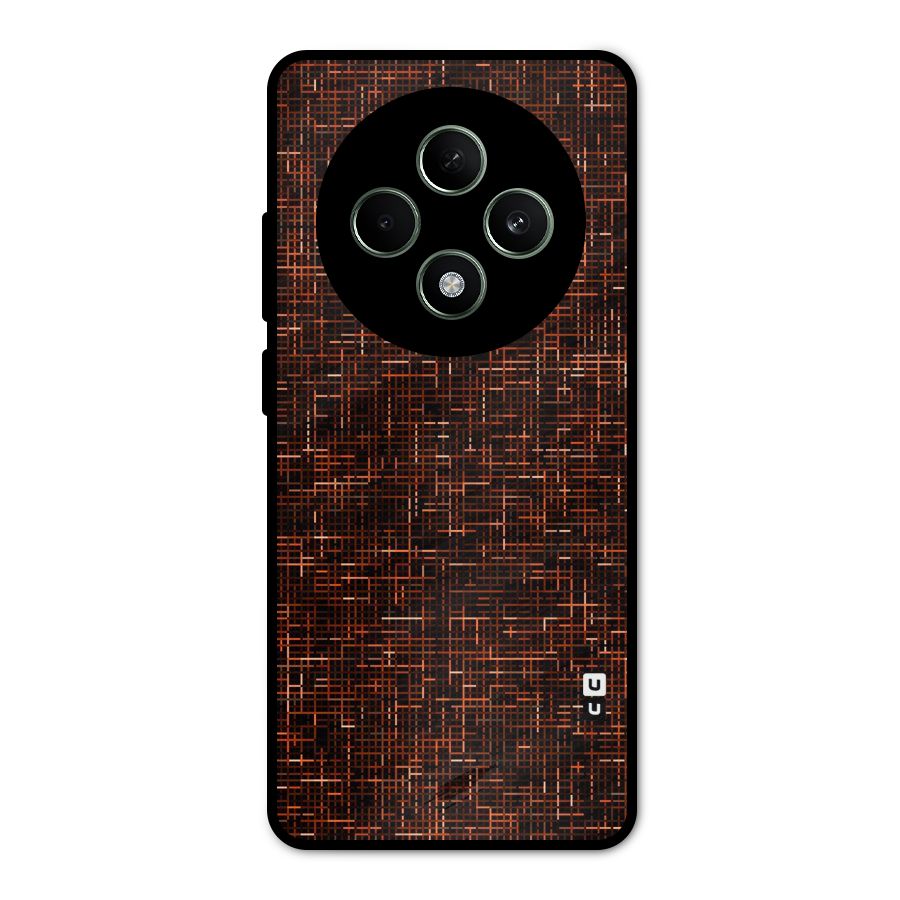 Criss Cross Brownred Pattern Metal Back Case for Oppo F27