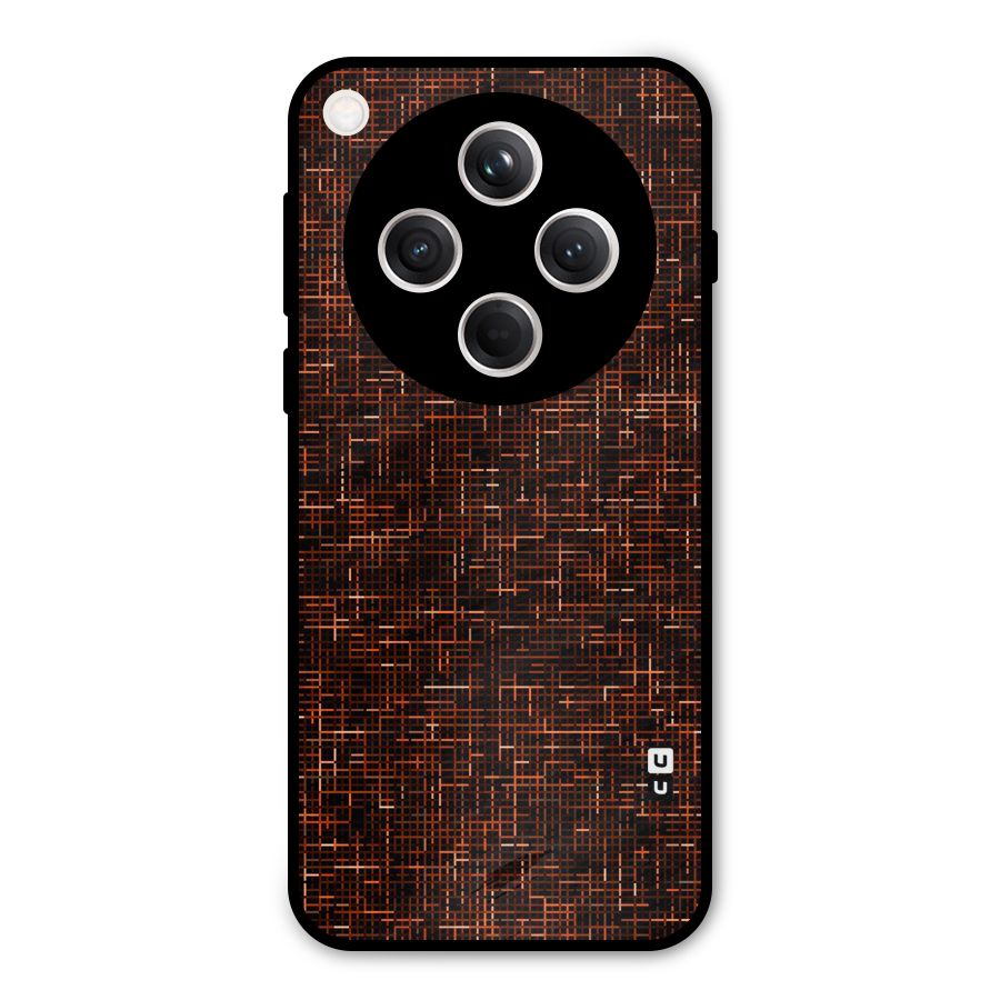 Criss Cross Brownred Pattern Metal Back Case for Oppo Find X8