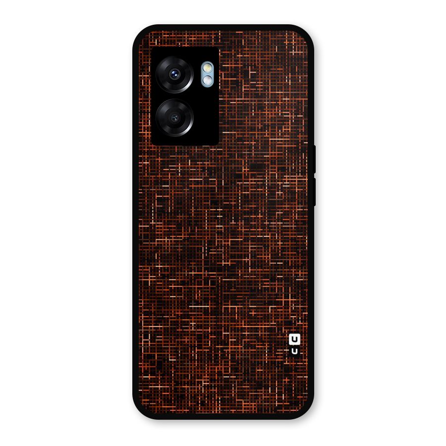 Criss Cross Brownred Pattern Metal Back Case for Oppo K10 (5G)