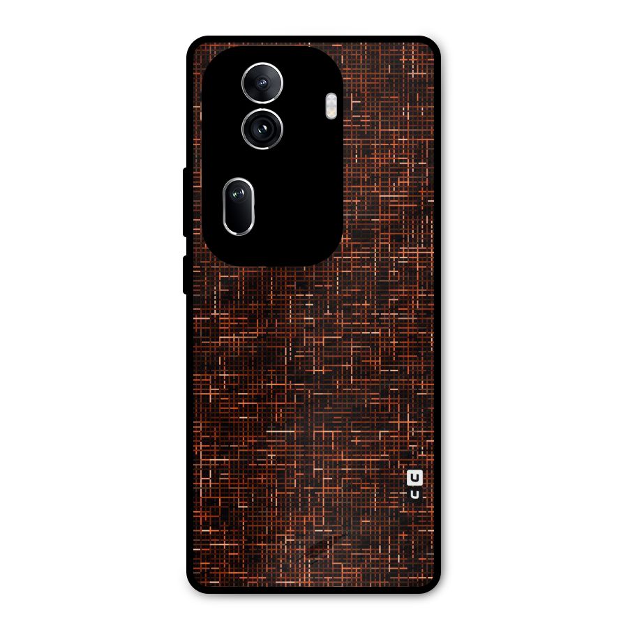 Criss Cross Brownred Pattern Metal Back Case for Oppo Reno11 Pro 5G