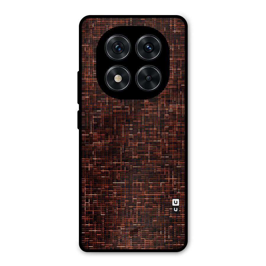 Criss Cross Brownred Pattern Metal Back Case for Poco X7