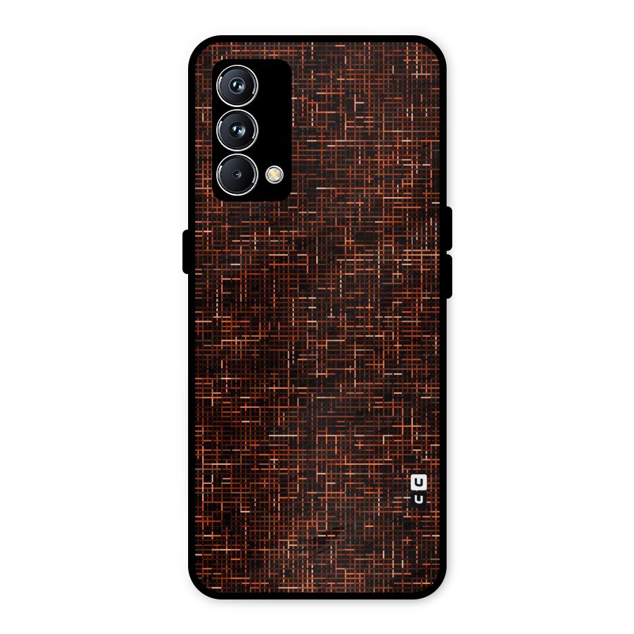 Criss Cross Brownred Pattern Metal Back Case for Realme GT Master Edition
