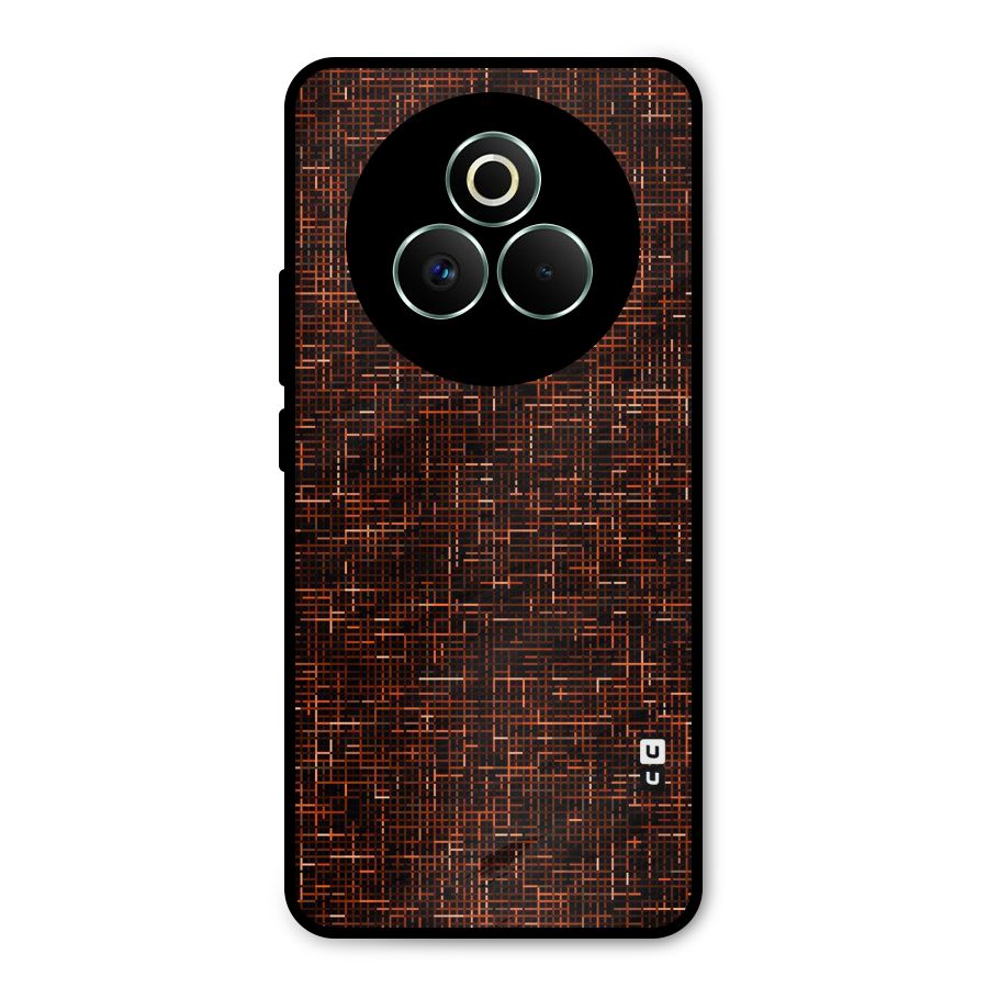 Criss Cross Brownred Pattern Metal Back Case for Realme P3 Pro