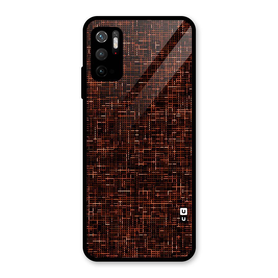 Criss Cross Brownred Pattern Metal Back Case for Redmi Note 10T 5G