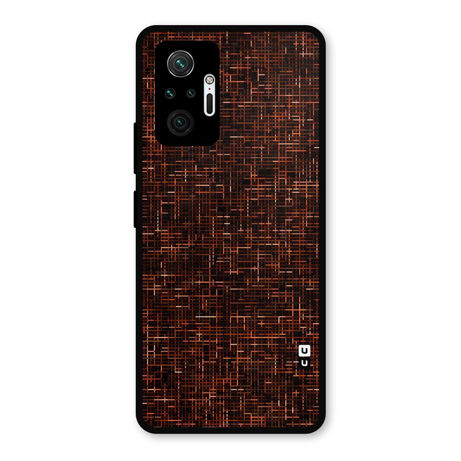 Criss Cross Brownred Pattern Metal Back Case for Redmi Note 10 Pro
