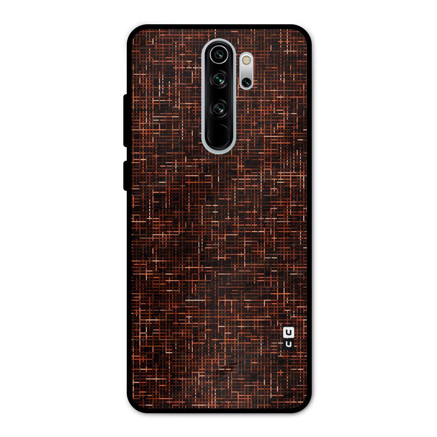 Criss Cross Brownred Pattern Metal Back Case for Redmi Note 8 Pro