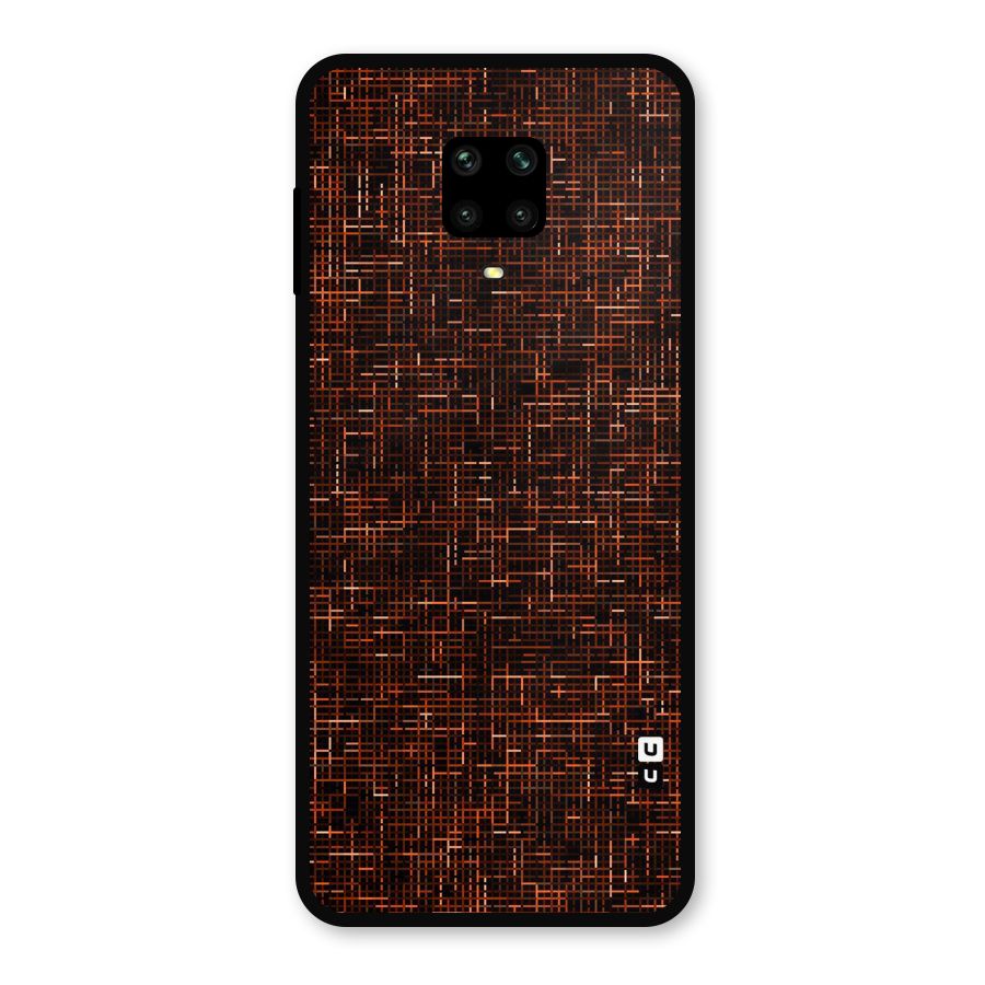 Criss Cross Brownred Pattern Metal Back Case for Redmi Note 9 Pro Max