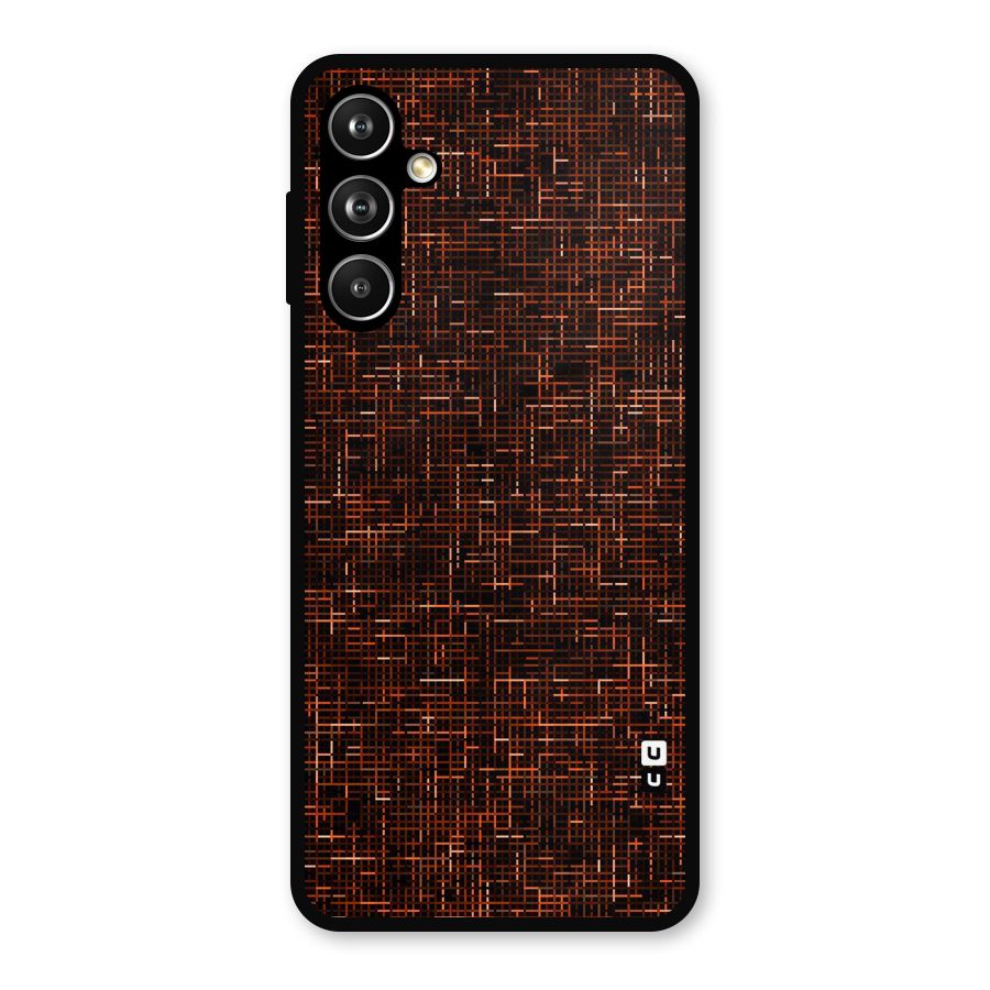 Criss Cross Brownred Pattern Metal Back Case for Samsung Galaxy M54