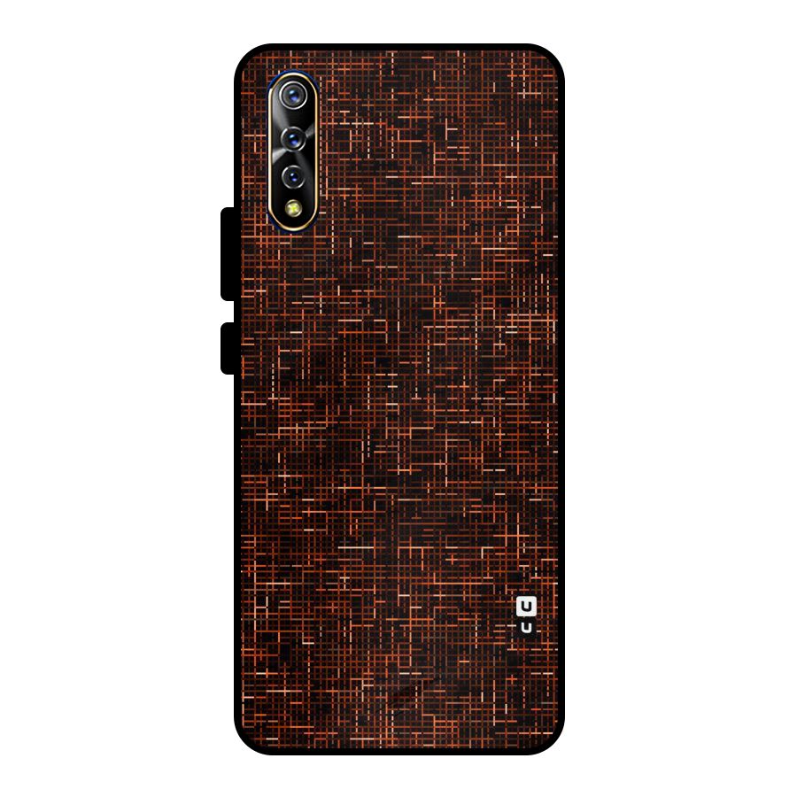 Criss Cross Brownred Pattern Metal Back Case for Vivo S1