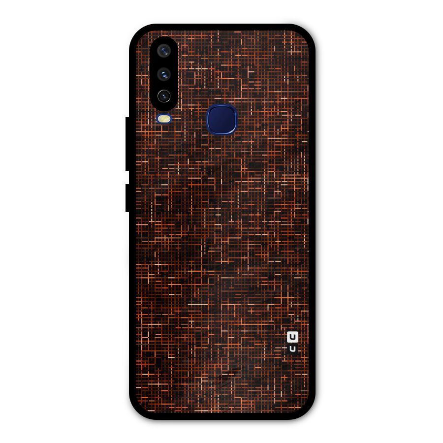 Criss Cross Brownred Pattern Metal Back Case for Vivo V17