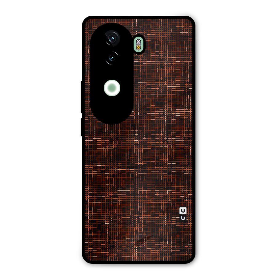 Criss Cross Brownred Pattern Metal Back Case for Vivo V40e