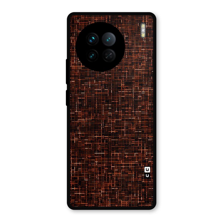 Criss Cross Brownred Pattern Metal Back Case for Vivo X90