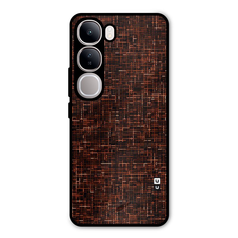 Criss Cross Brownred Pattern Metal Back Case for Vivo Y300