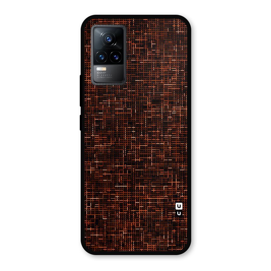 Criss Cross Brownred Pattern Metal Back Case for Vivo Y73